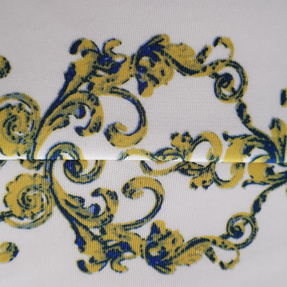 Julian Taylor Yellow & White A-line Midi Dress Size 12 - Picture 4 of 11